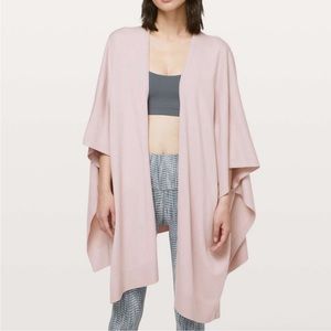 Lululemon Free to Coast Wrap shawl sweater pink one size
